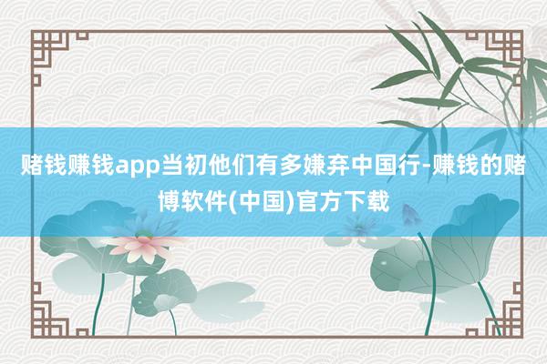 赌钱赚钱app当初他们有多嫌弃中国行-赚钱的赌博软件(中国)官方下载