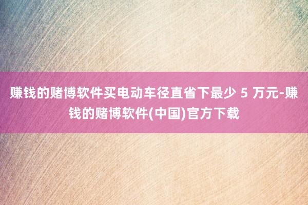 赚钱的赌博软件买电动车径直省下最少 5 万元-赚钱的赌博软件(中国)官方下载