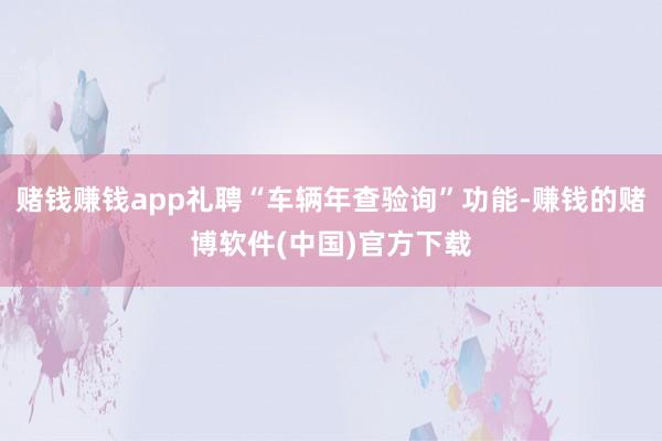 赌钱赚钱app礼聘“车辆年查验询”功能-赚钱的赌博软件(中国)官方下载