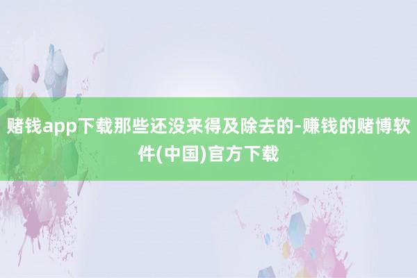 赌钱app下载那些还没来得及除去的-赚钱的赌博软件(中国)官方下载