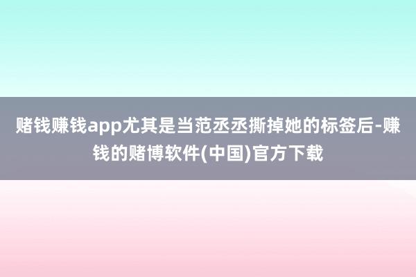 赌钱赚钱app尤其是当范丞丞撕掉她的标签后-赚钱的赌博软件(中国)官方下载