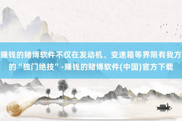 赚钱的赌博软件不仅在发动机、变速箱等界限有我方的“独门绝技”-赚钱的赌博软件(中国)官方下载