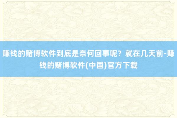 赚钱的赌博软件到底是奈何回事呢？就在几天前-赚钱的赌博软件(中国)官方下载