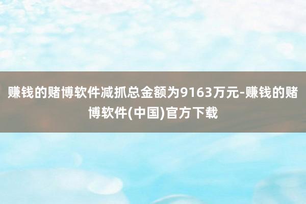 赚钱的赌博软件减抓总金额为9163万元-赚钱的赌博软件(中国)官方下载